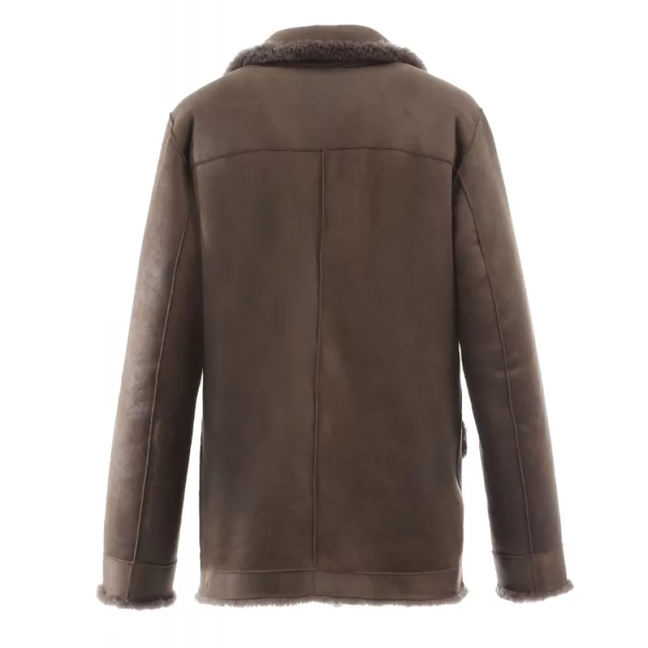 OAKWOOD Belmont Marron - Veste Reversible Effet Peau Lainee Clearance