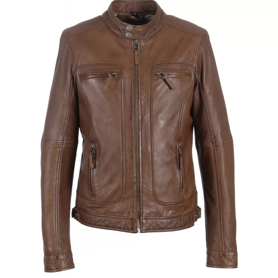 OAKWOOD Casey Tobacco - Blouson En Cuir Veritable Flash Sale