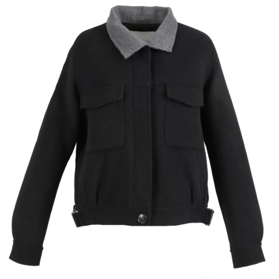 OAKWOOD Cayenne Bi Noir - Veste Courte En Laine Sale