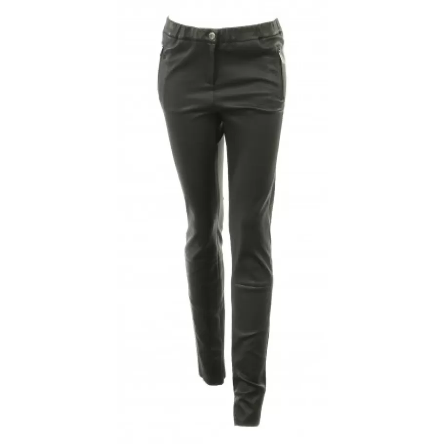 OAKWOOD Celeste Noir - Pantalon Stretch En Cuir Veritable Best