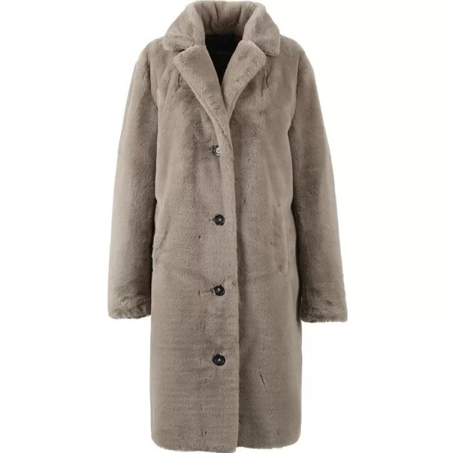 OAKWOOD Cyber Beige Fonce - Manteau Long En Fausse Fourrure Cheap