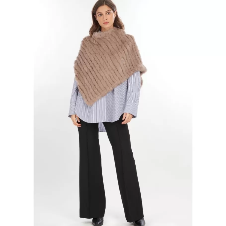 OAKWOOD Davos Beige Fonce - Poncho En Fourrure Veritable Store