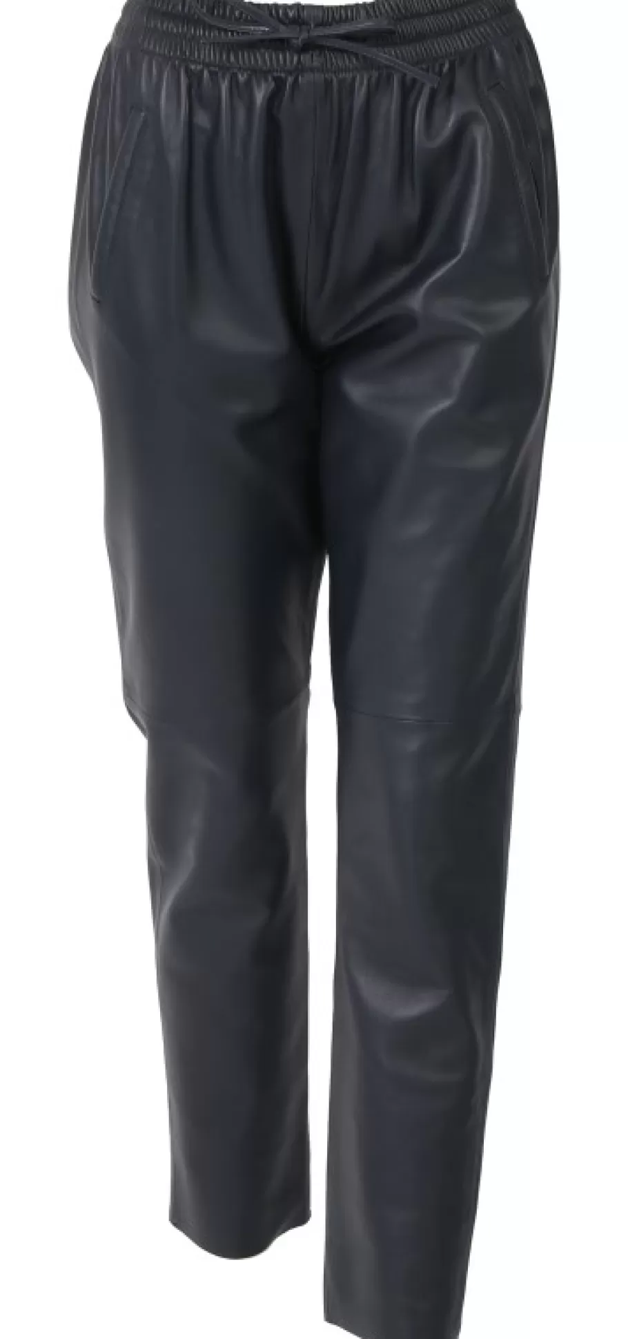 OAKWOOD Gift Bleu Marine - Pantalon Jogpant Cuir Veritable Fashion