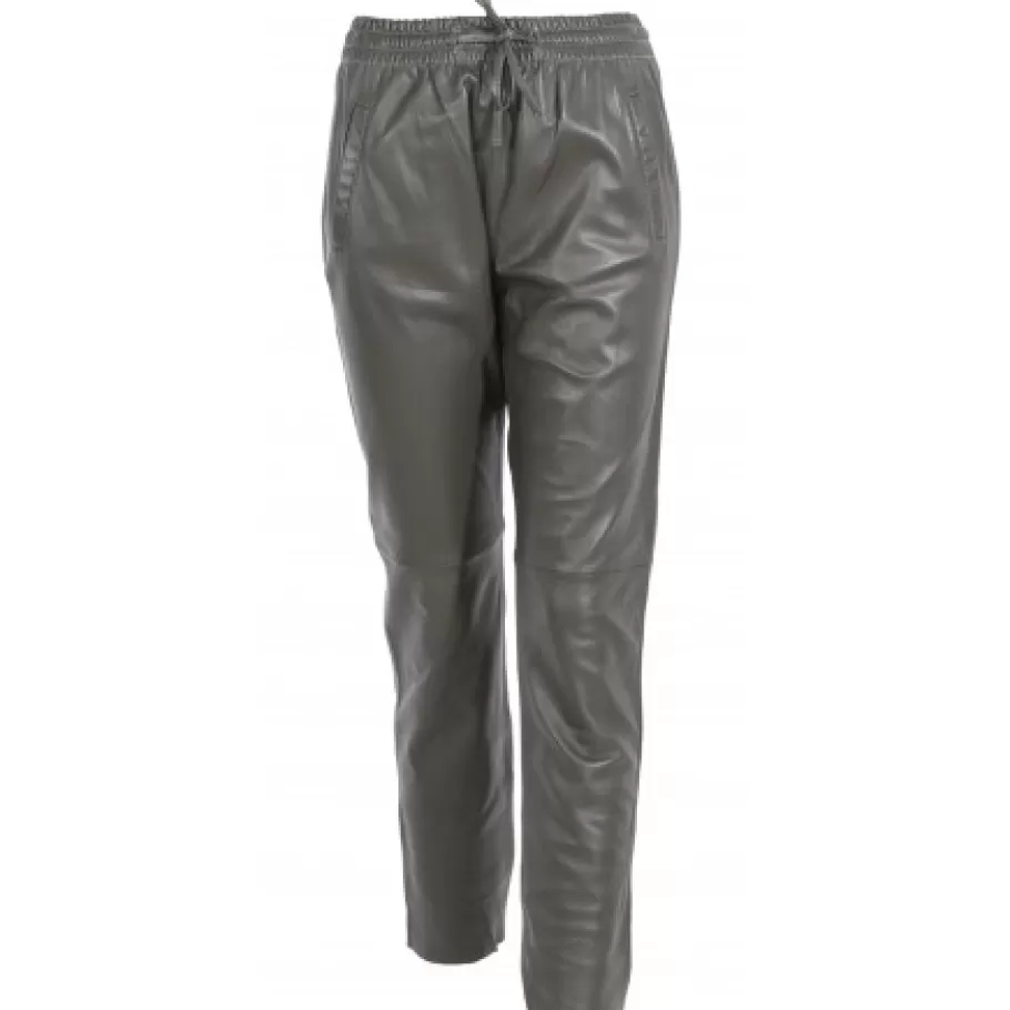 OAKWOOD Gift Kaki Fonce - Pantalon Jogpant Cuir Veritable Discount