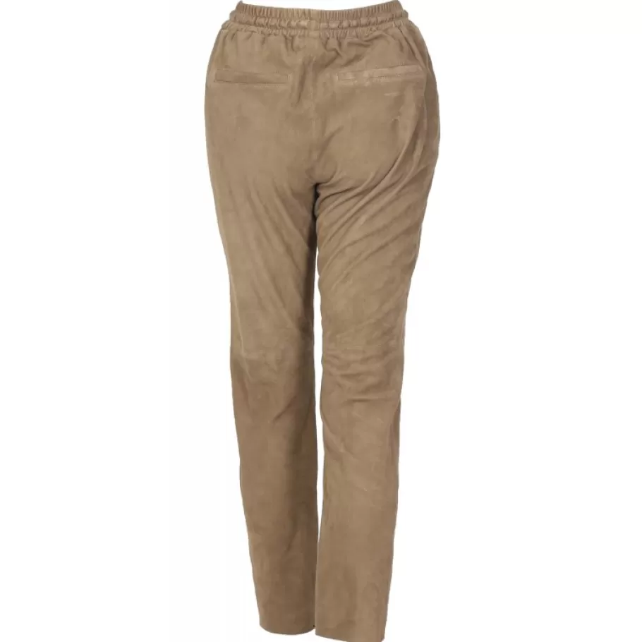 OAKWOOD Gift Marron Clair - Pantalon Jogpant Cuir Veritable Chevre Velours Sale