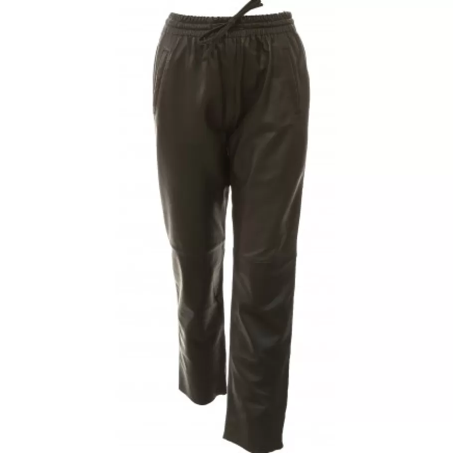 OAKWOOD Gift Marron Fonce - Pantalon Jogpant Cuir Veritable Best Sale