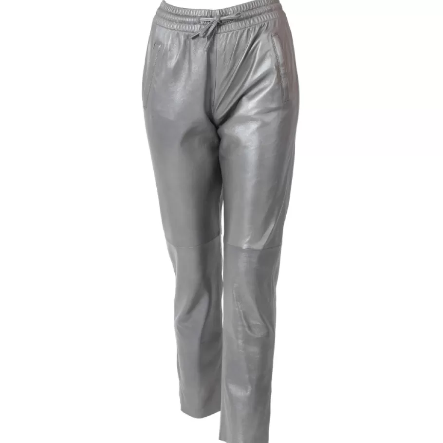 OAKWOOD Gift Metal Anthracite - Pantalon Jogpant Cuir Veritable Clearance