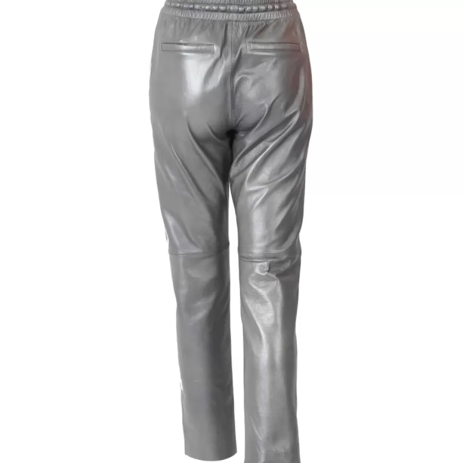 OAKWOOD Gift Metal Anthracite - Pantalon Jogpant Cuir Veritable Clearance