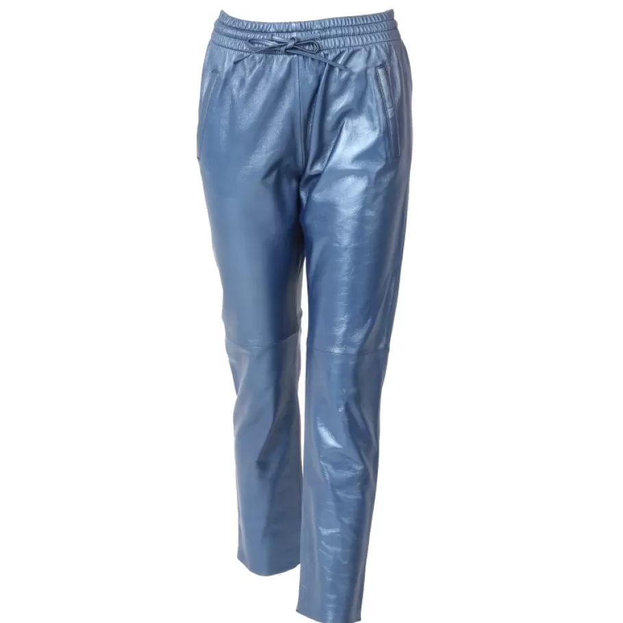 OAKWOOD Gift Metal Cobalt - Pantalon Jogpant Cuir Veritable New