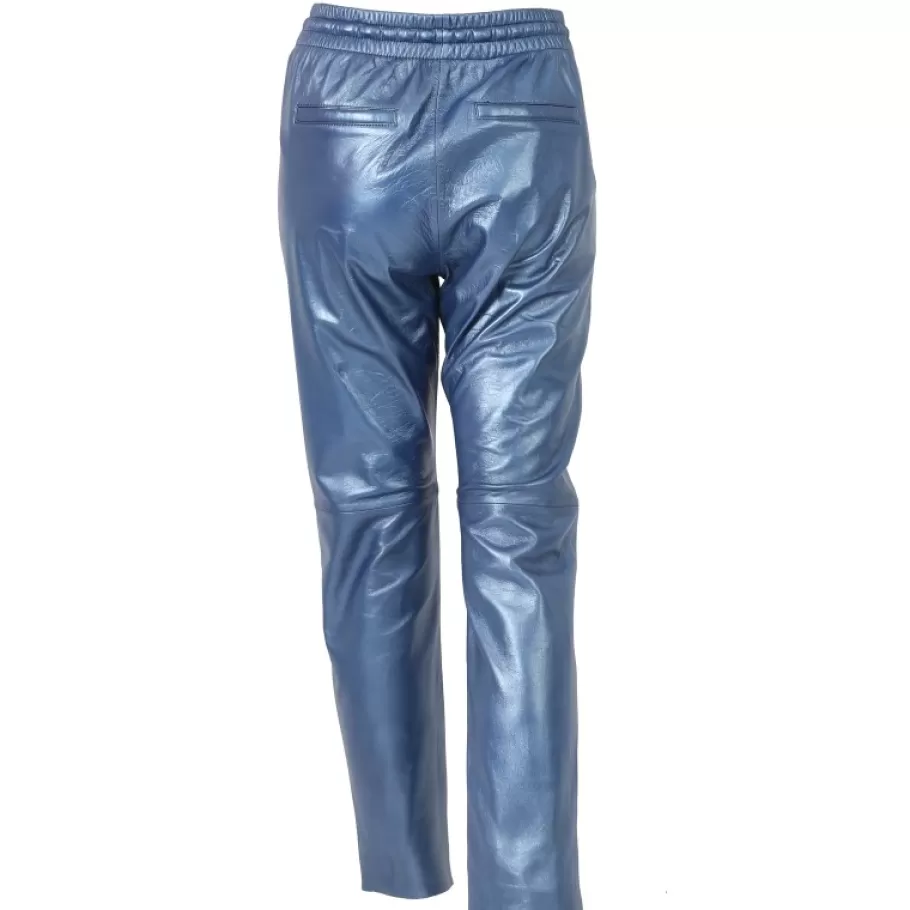 OAKWOOD Gift Metal Cobalt - Pantalon Jogpant Cuir Veritable New