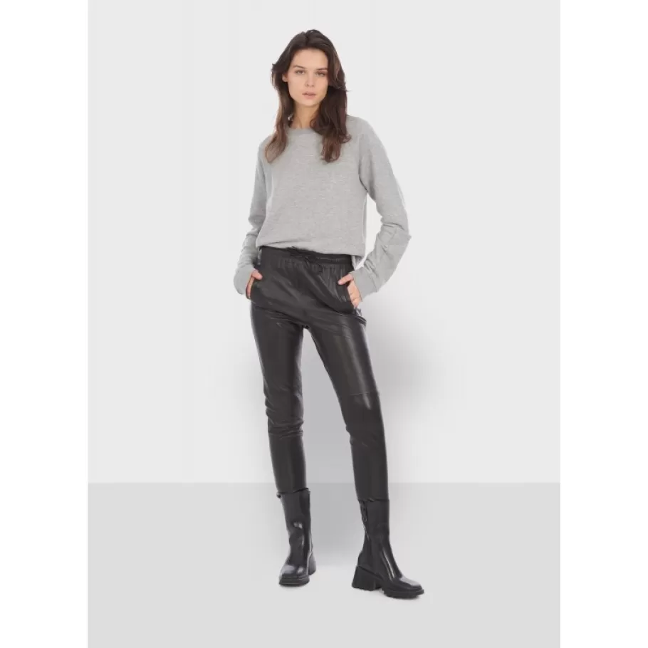 OAKWOOD Gift Noir - Pantalon Jogpant Cuir Veritable Discount