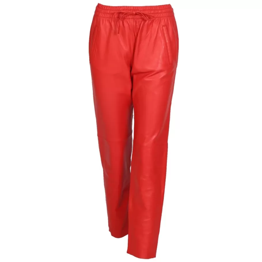 OAKWOOD Gift Rouge Fonce - Pantalon Jogpant Cuir Veritable Cheap