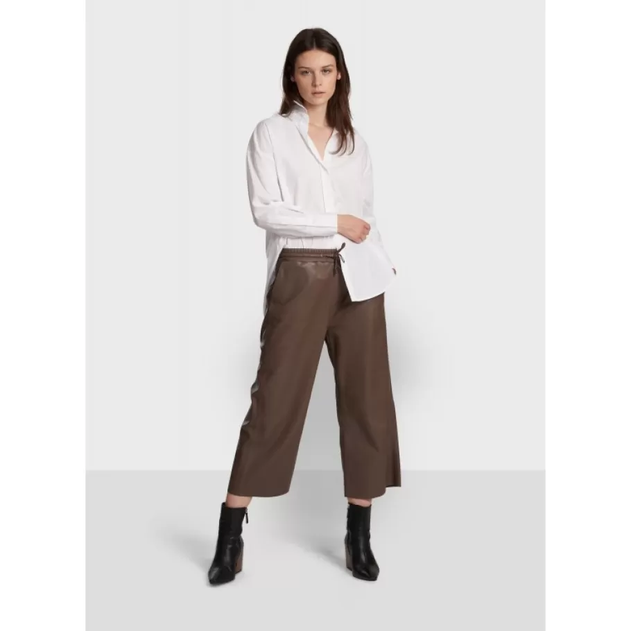 OAKWOOD Loft Smoke - Pantalon Court En Cuir Veritable De Mouton Discount