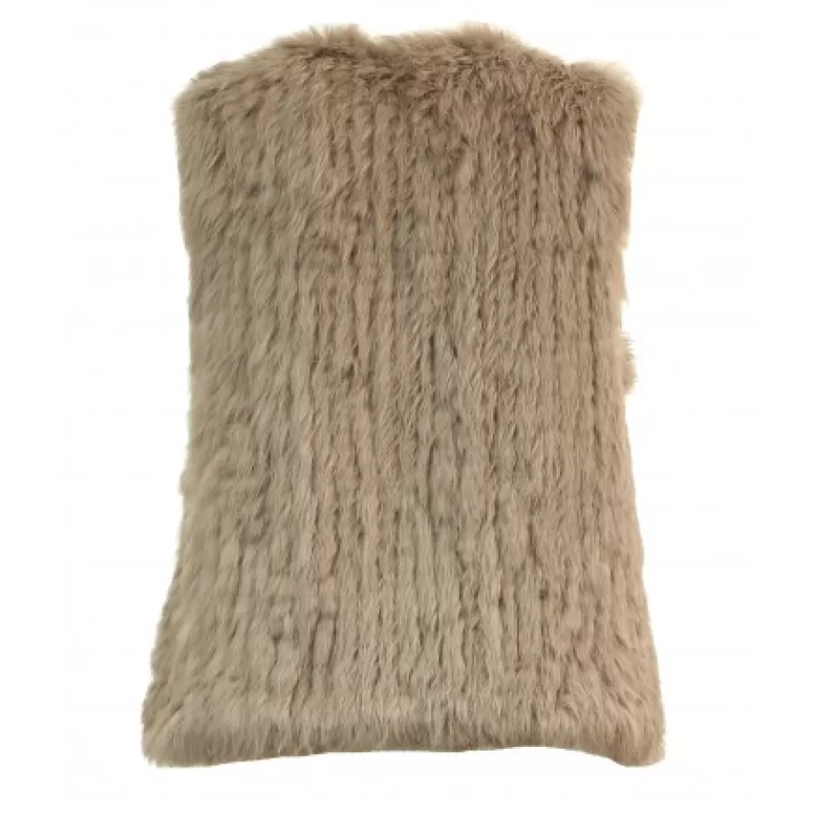 OAKWOOD Magali Beige Fonce - Gilet Sans Manche En Fourrure Veritable Best