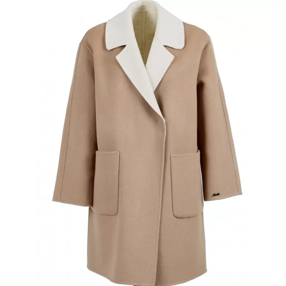 OAKWOOD Magdalena Taupe - Manteau Court Reversible En Laine Shop