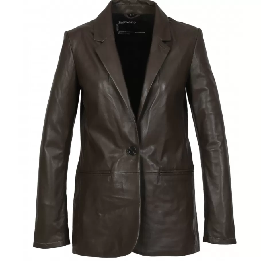 OAKWOOD Meg Marron- Blazer En Cuir Veritable De Mouton Hot