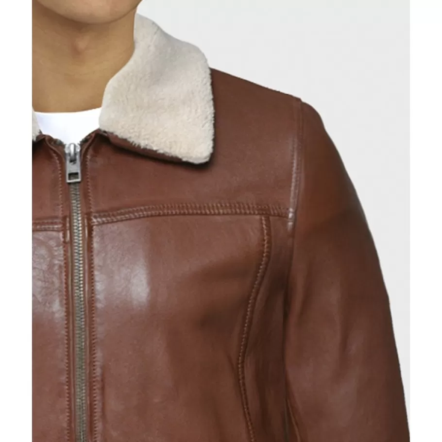 OAKWOOD Trader Porto - Blouson Inspiration Bombardier En Cuir Veritable Sale